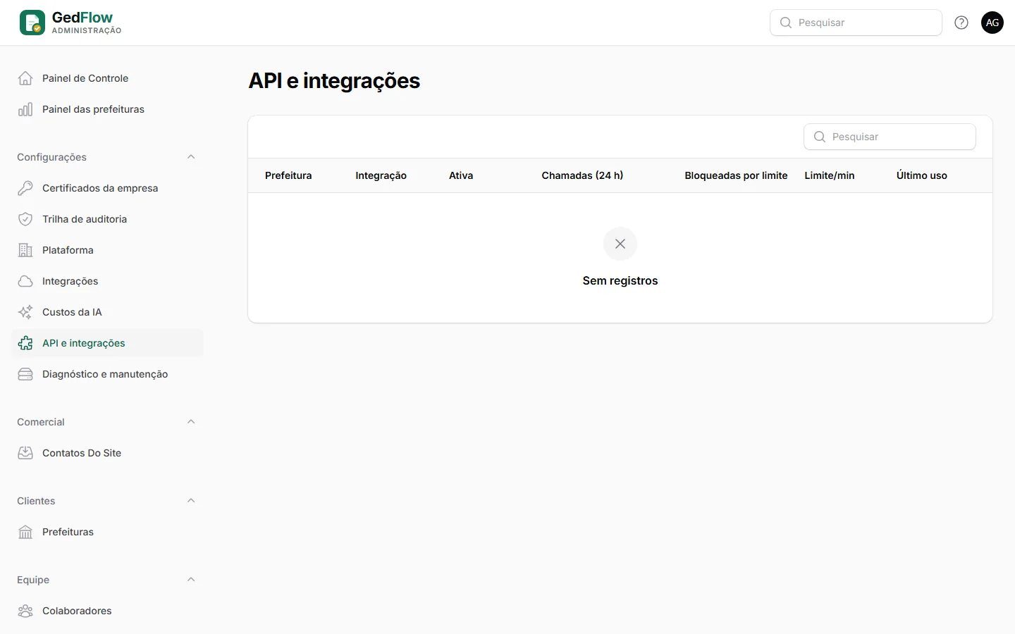Visão geral da API e das integrações