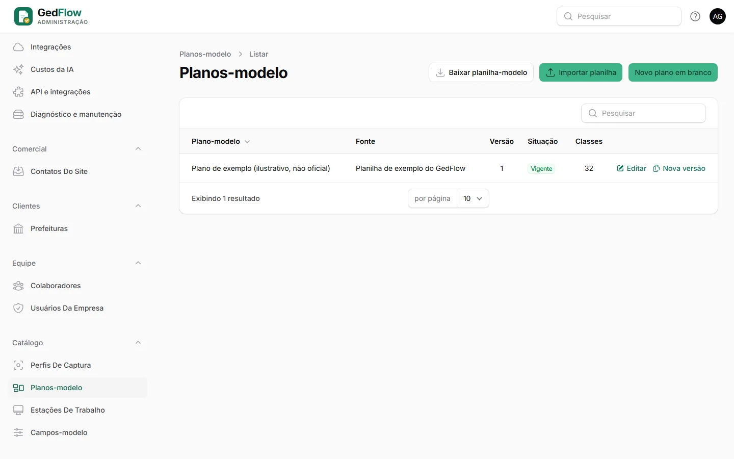 Lista de planos-modelo